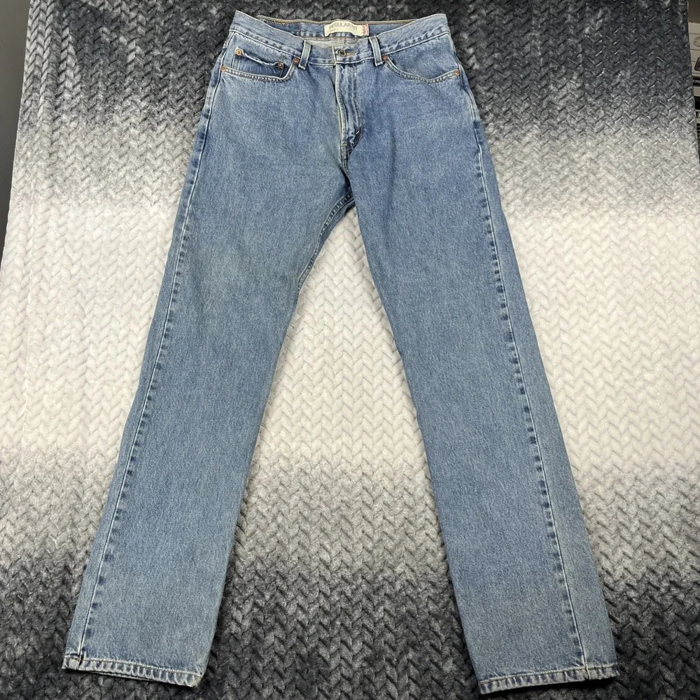Levis‎ 505 Jeans Mens tag-34x36 Blue Straight Leg Y2K Med Wash W32 L34